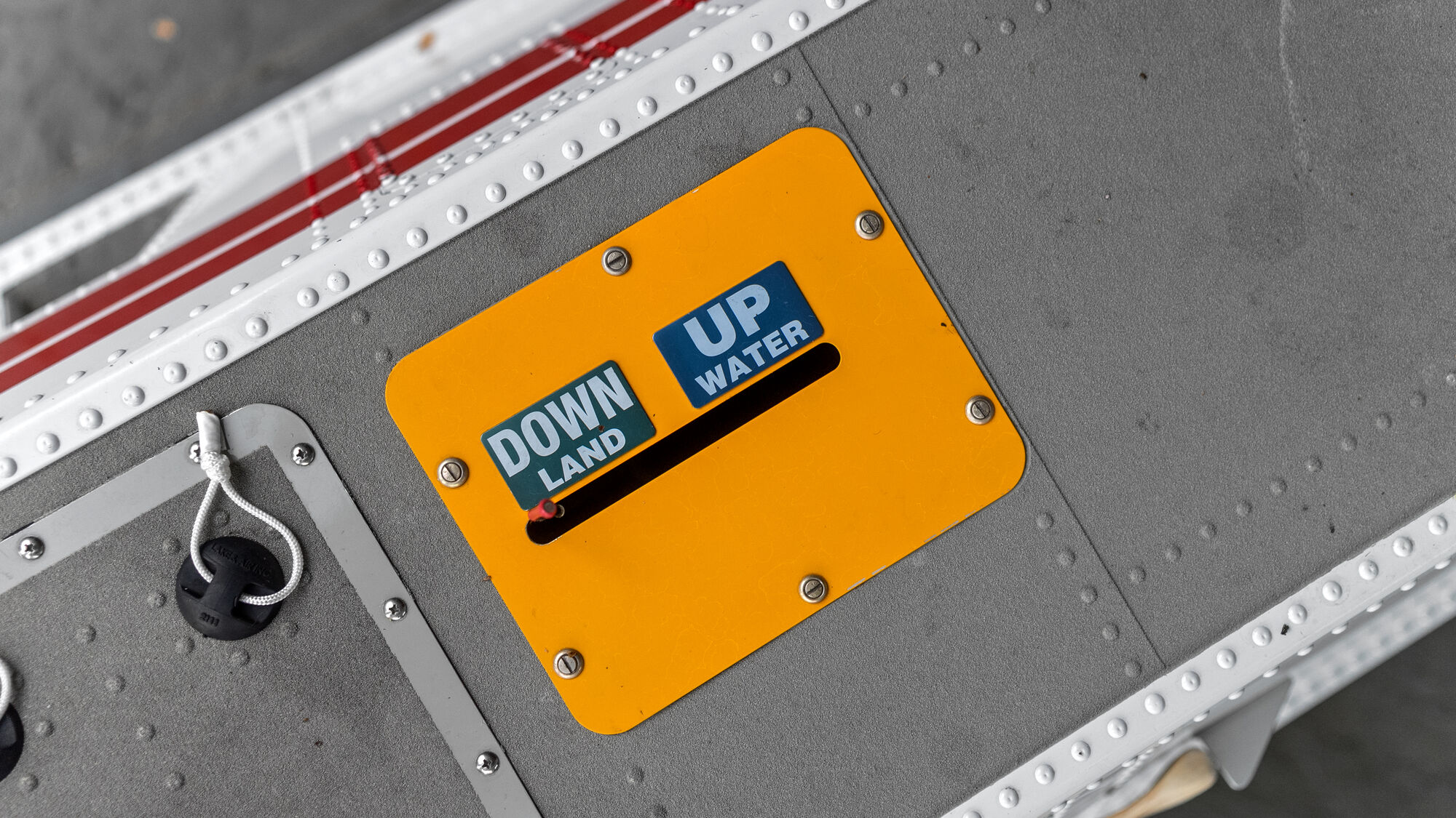 Float water-rudder placard detail.