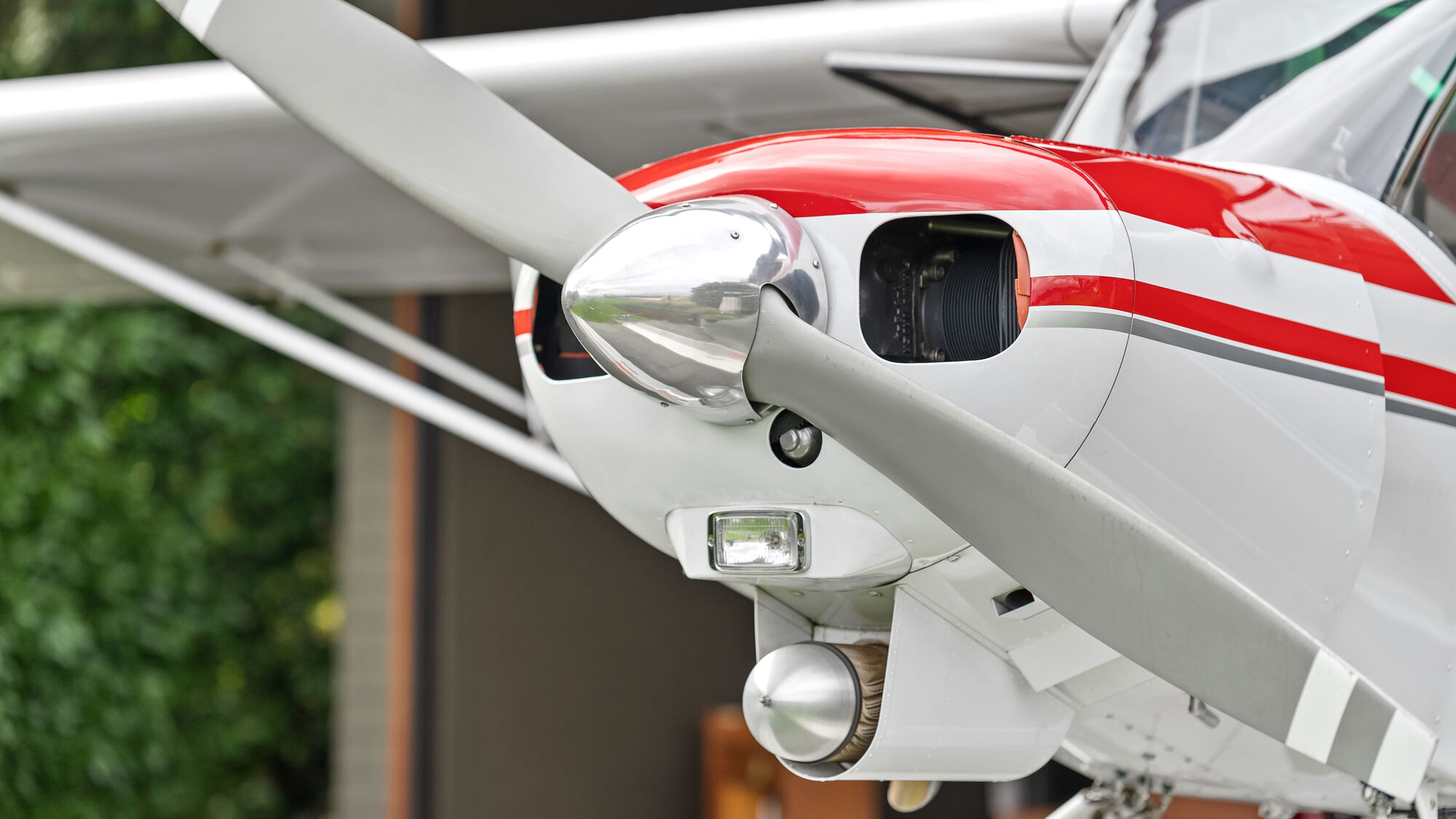 Red cowl and propeller nose detail