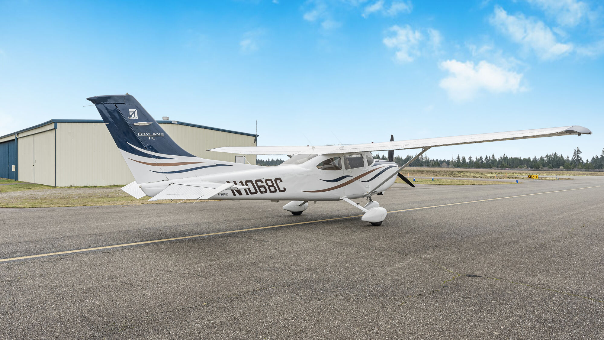 Cessna 182 Skylane in navy and gold